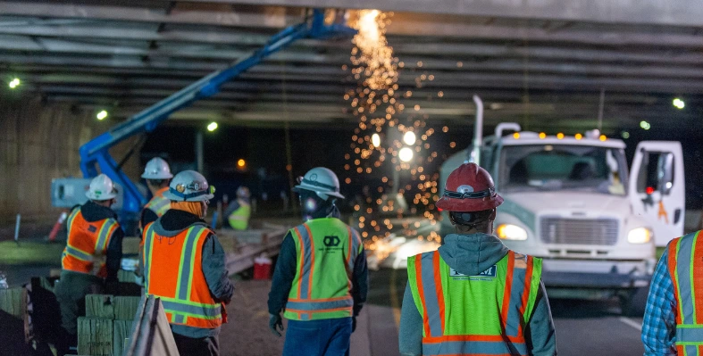 Workers at a construction site