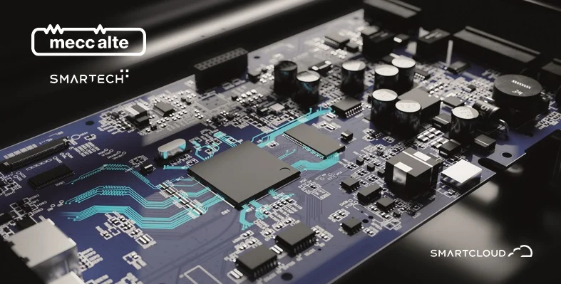 A Mecc Alte infographic with a circuit board.