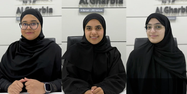 Every year on 28 August, the UAE celebrates Emirati Women’s Day. (Image source: Al Gharbia Pipe Company) three_women_wearing_black_abaya