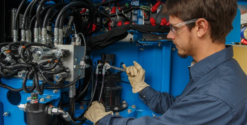 A man fixing wiring 