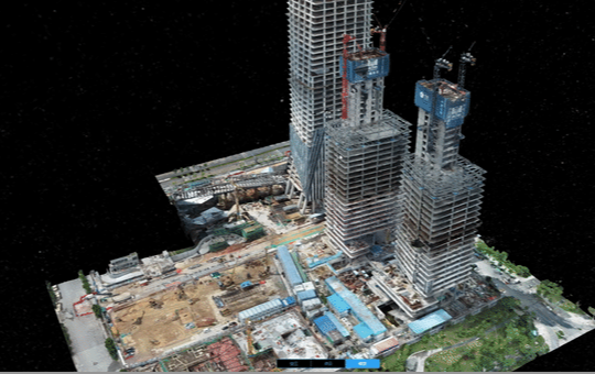 digital twin of construction site by drone