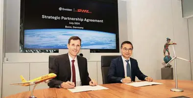 Tobias Meyer, CEO at DHL Group, and Lei Zhang, chairman of Envision Group