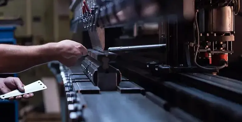 Close-up of metal manufacturing. 