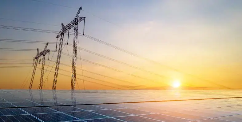 Transmission substations with solar panels